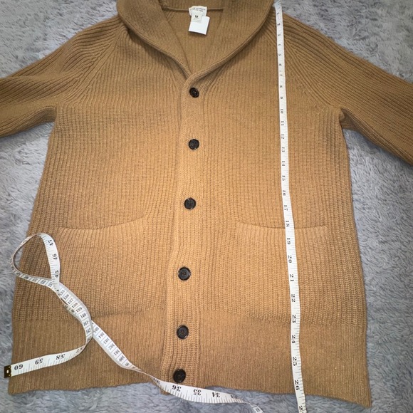 Club Monaco Mens M Shawl Collar Cardigan Sweater Italian Wool Elbow Patches $348 - Picture 7 of 13